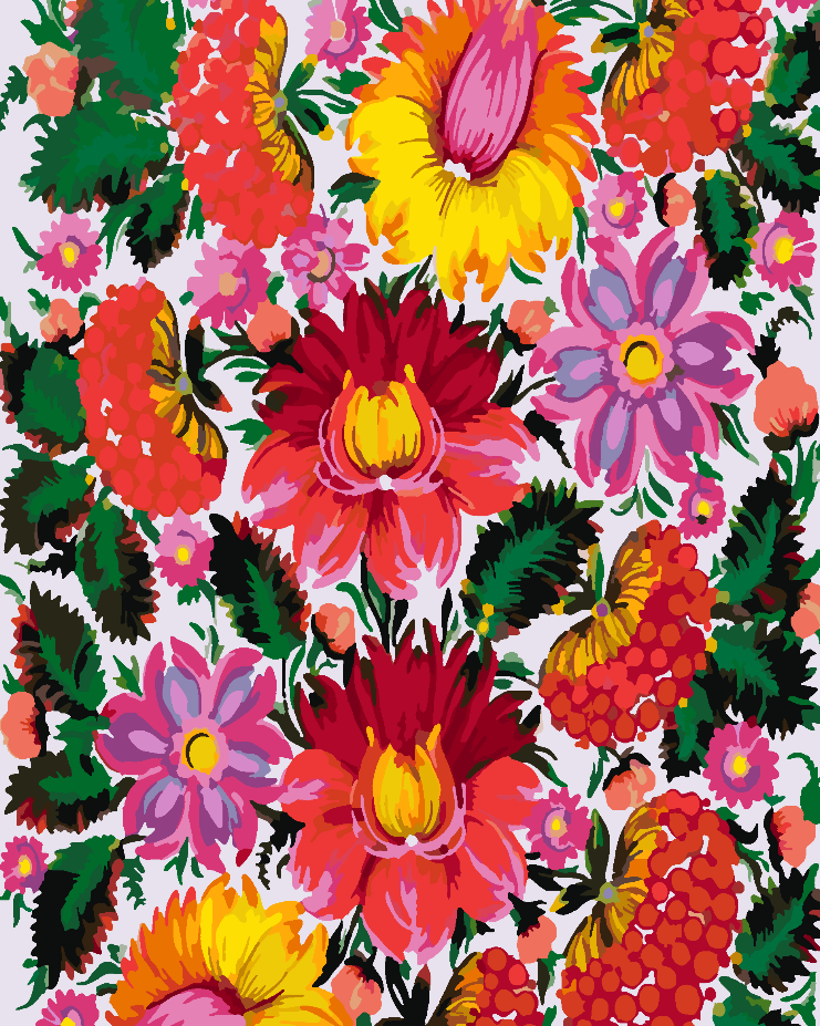 Pictura pe numere - Flori Multicolore 4438