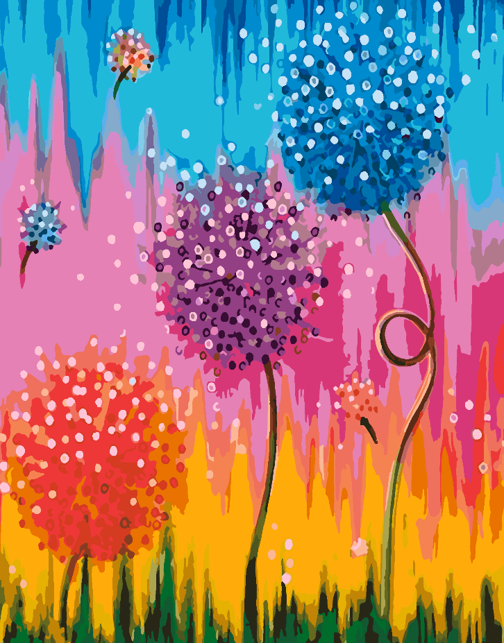 Pictura pe numere - Flori 4439