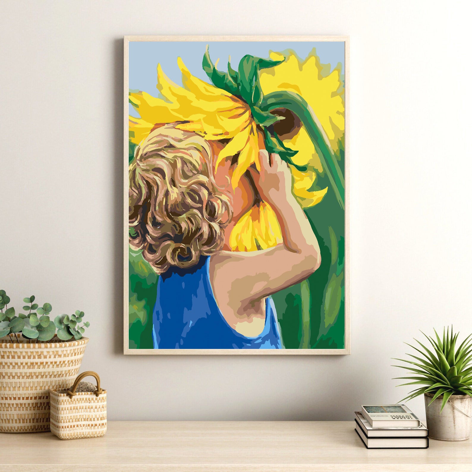 Malen nach Zahlen - Kind mit Sonnenblume 4446