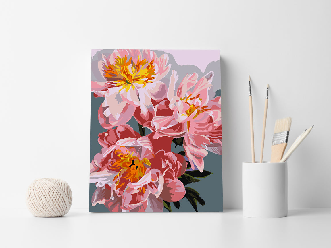Peinture par numéros - Fleurs roses 4483