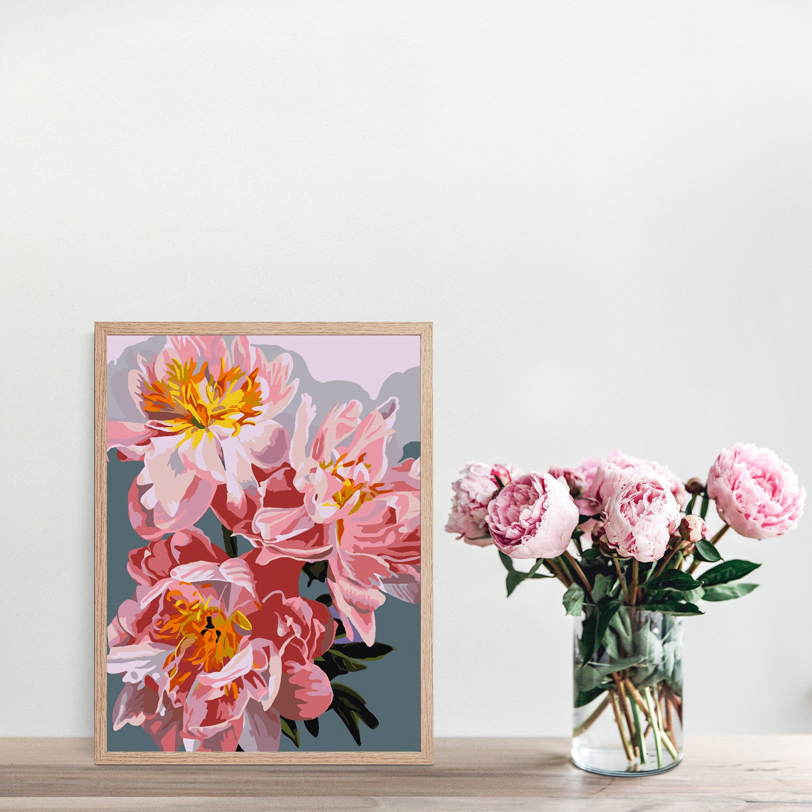 Peinture par numéros - Fleurs roses 4483