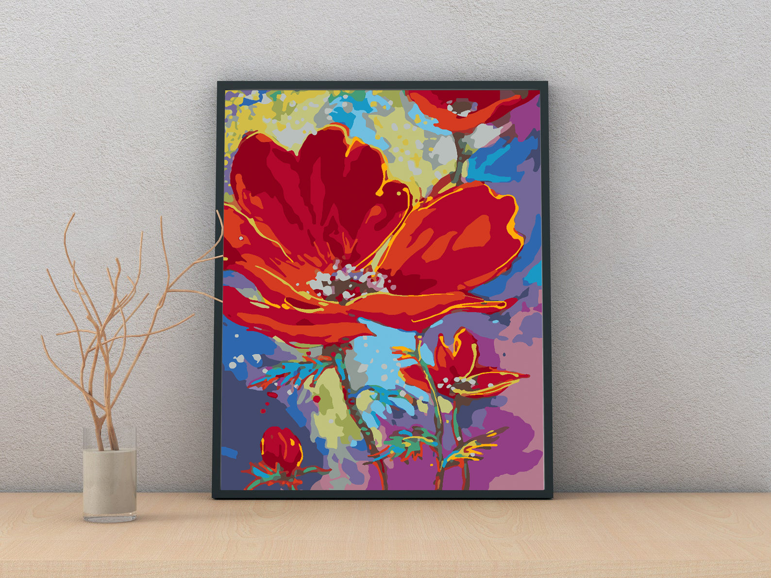 Malen nach Zahlen - Rote Blumen 4508