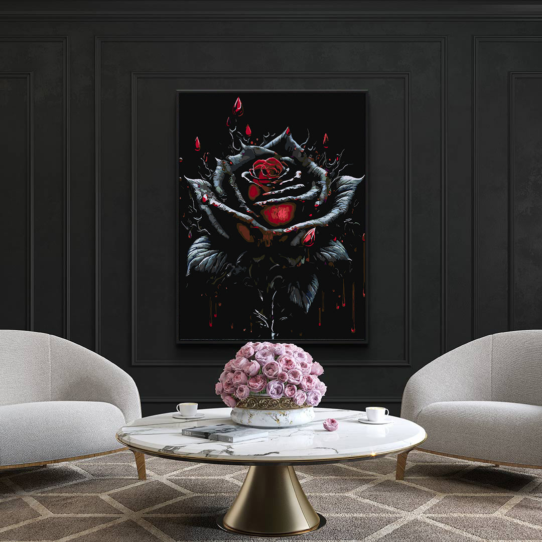 Malen nach Zahlen - Schwarze Rose 4694