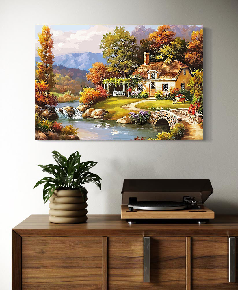 Set Pictură pe numere - Peisaj de Toamnă 60081