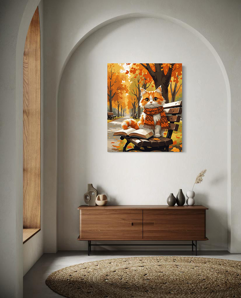 Set Pictură pe numere – Pisicuță Toamna în Parc 6089