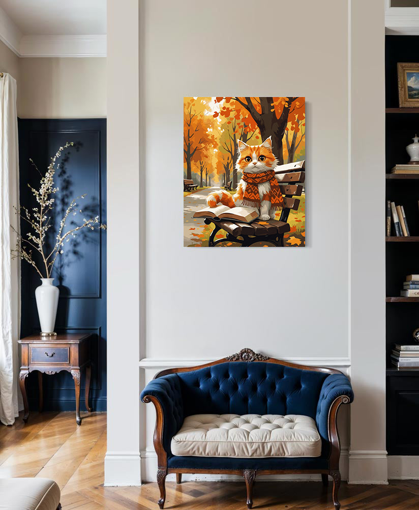 Set Pictură pe numere – Pisicuță Toamna în Parc 6089