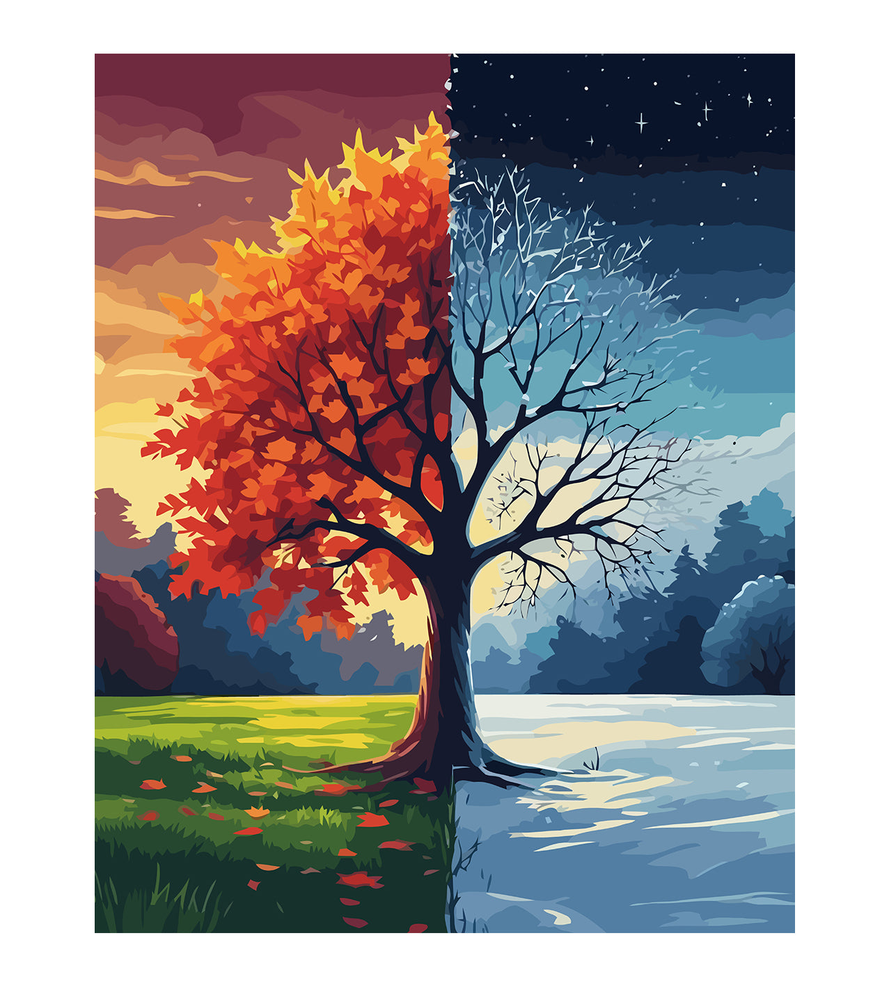 Set Pictură pe numere – Iarna și Toamna 6098