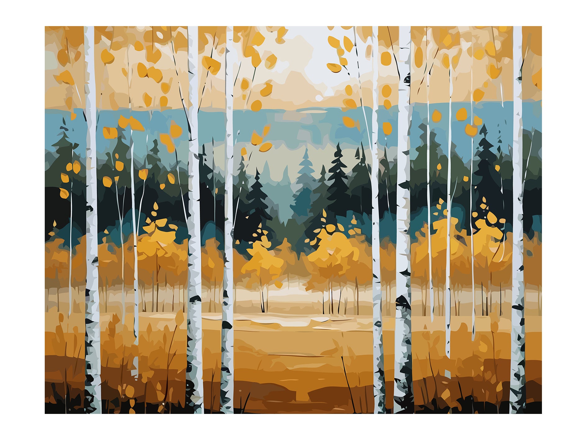 Set Pictură pe numere – Peisaj de Toamnă 6101