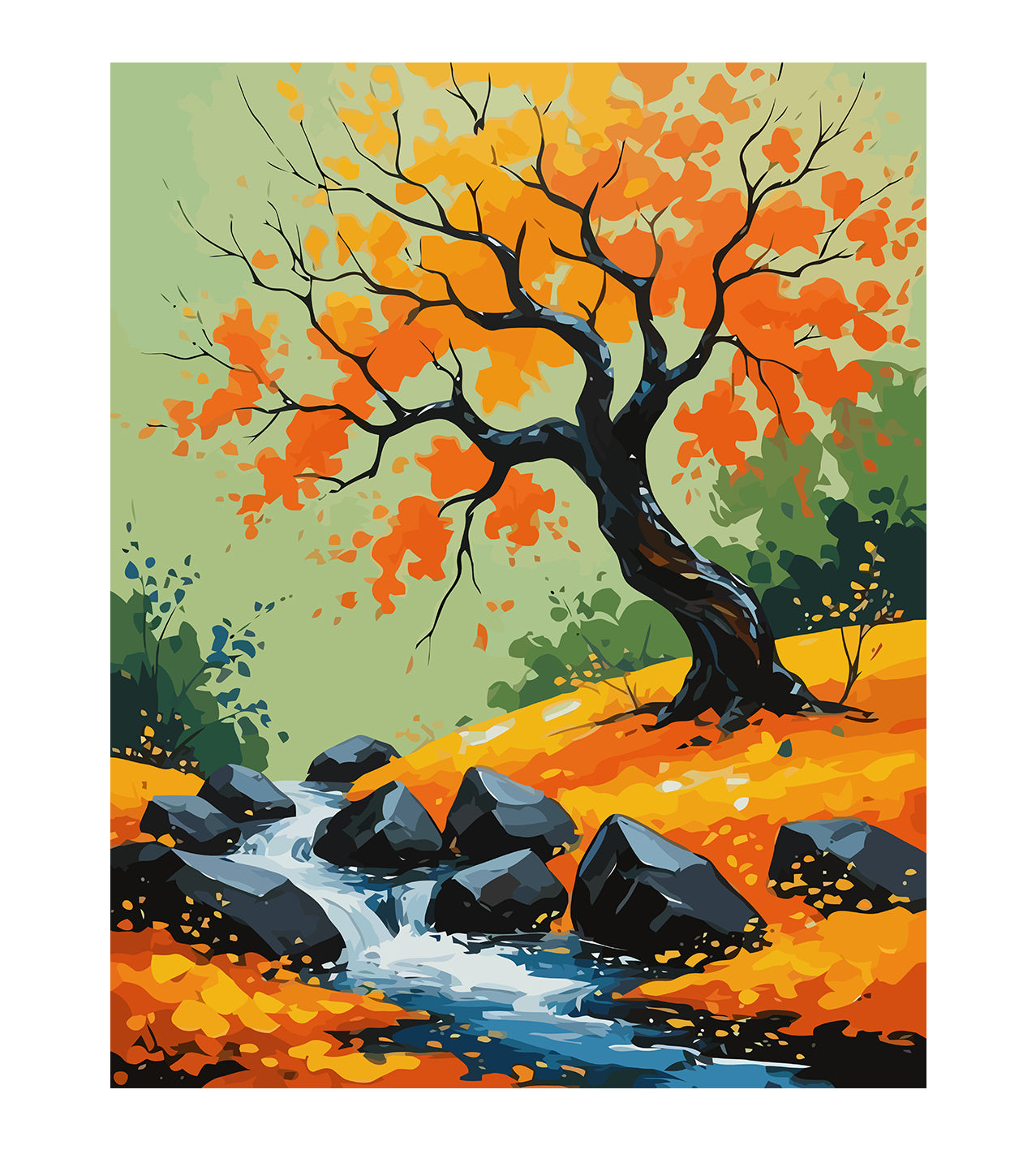 Set Pictură pe numere – Peisaj de Toamnă 6111