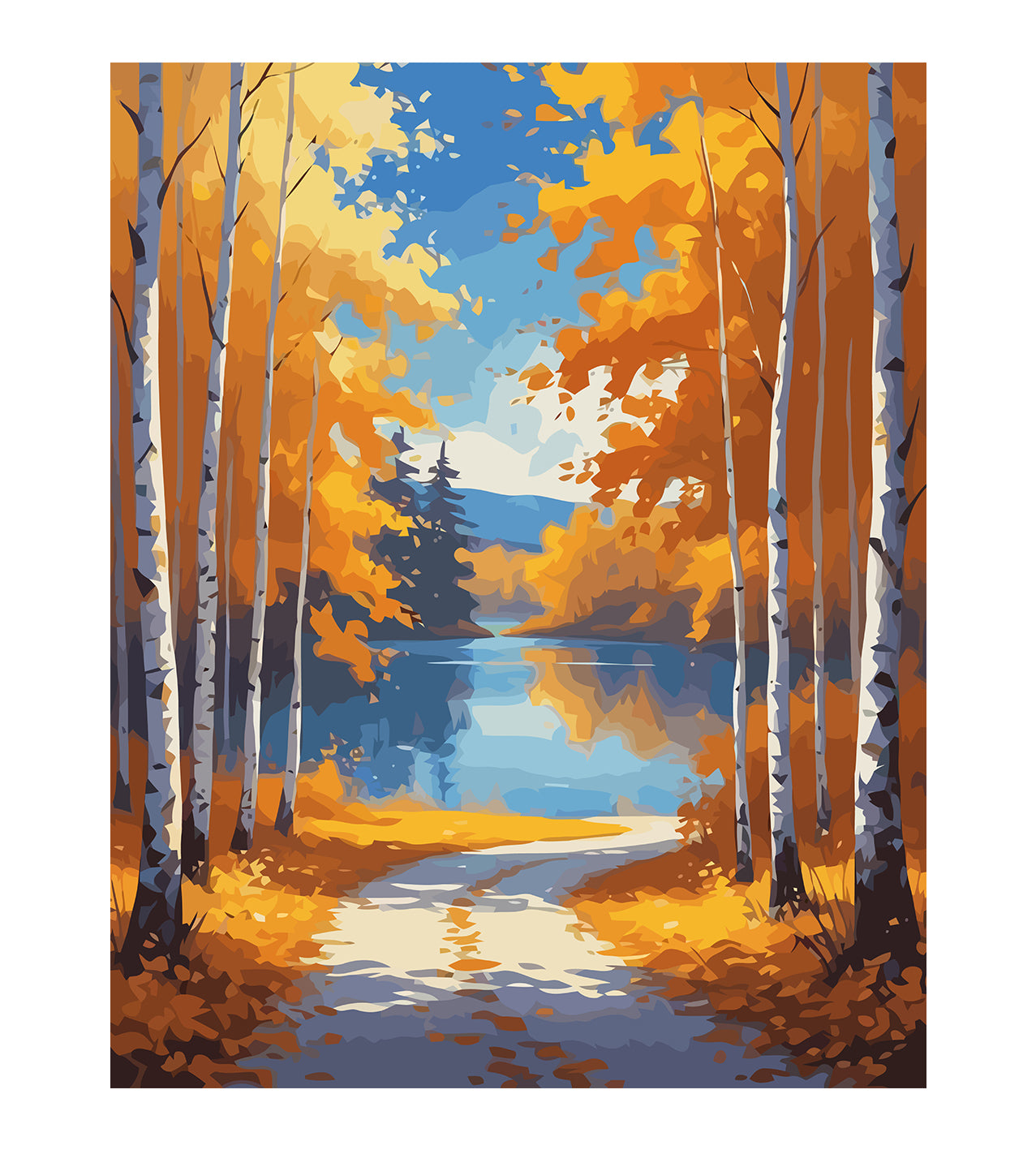 Set Pictură pe numere – Peisaj de Toamnă 6114