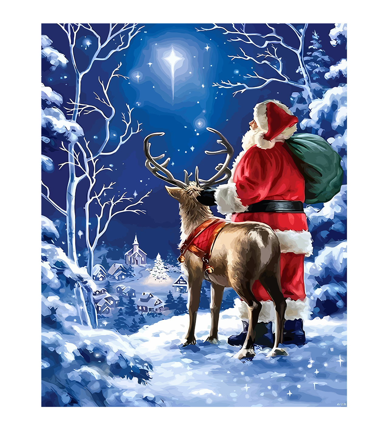 Set Pictură pe numere – Rudolf Și Moș Crăciun 6124
