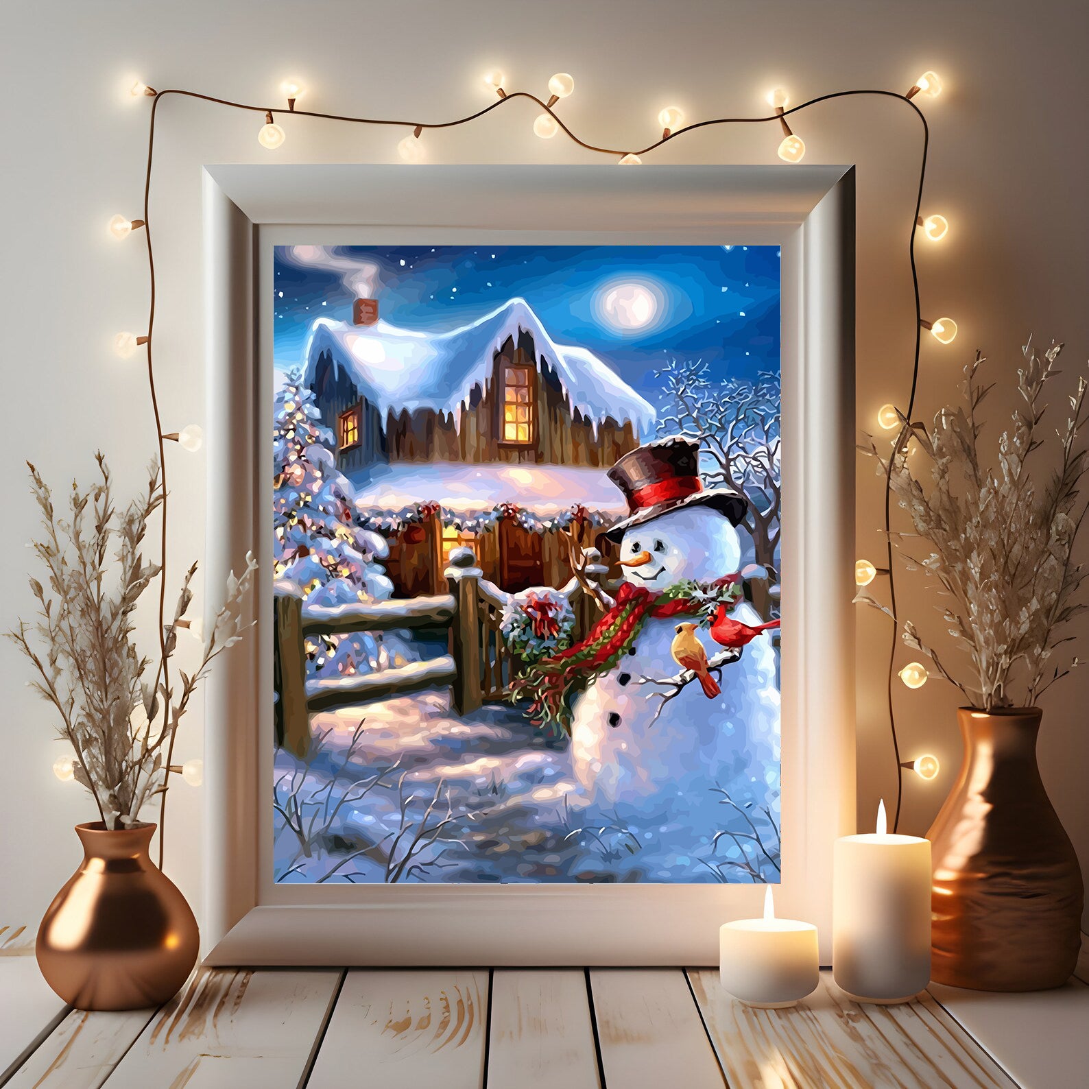 Set Pictură pe numere – Om De Zăpadă La Ușă 6130