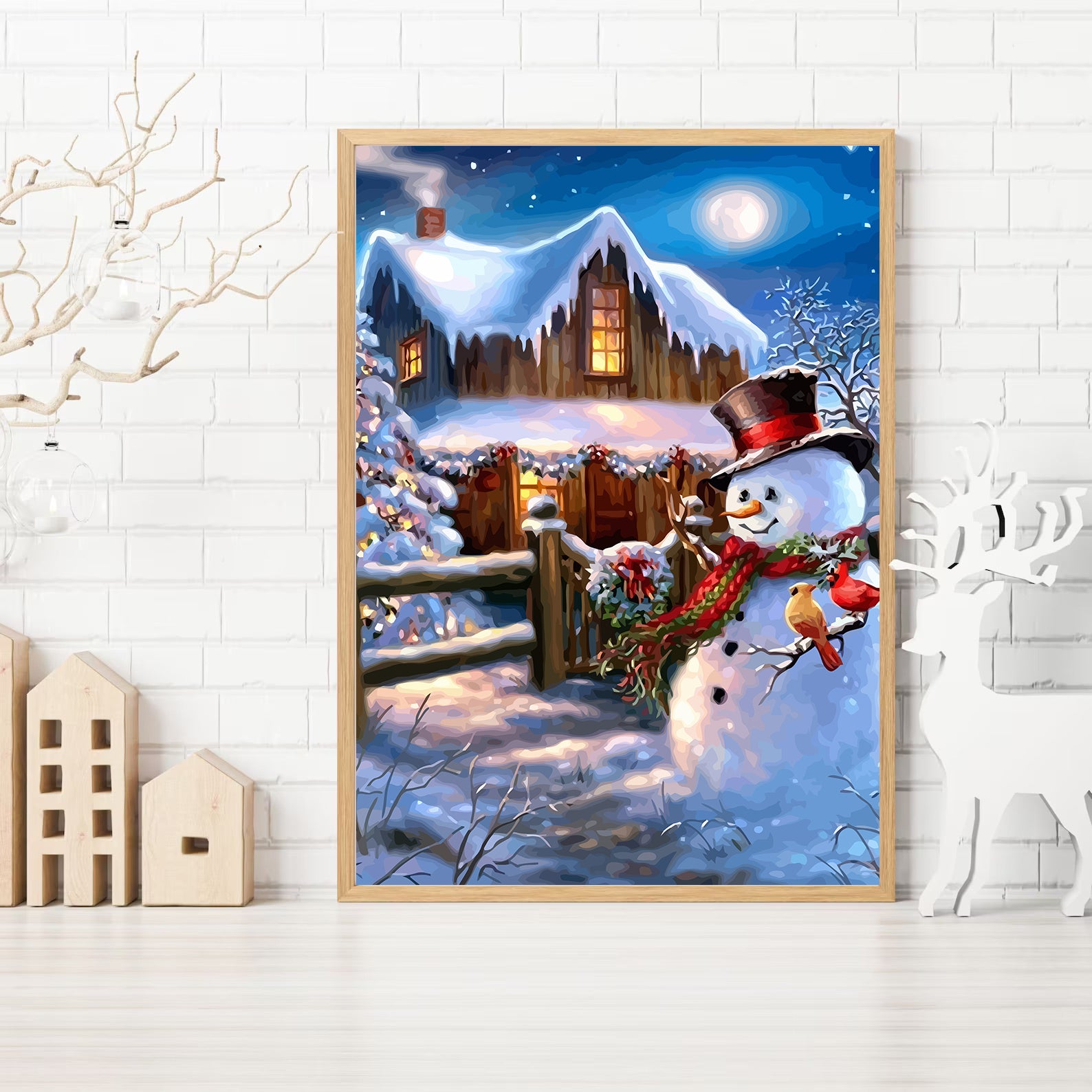 Set Pictură pe numere – Om De Zăpadă La Ușă 6130