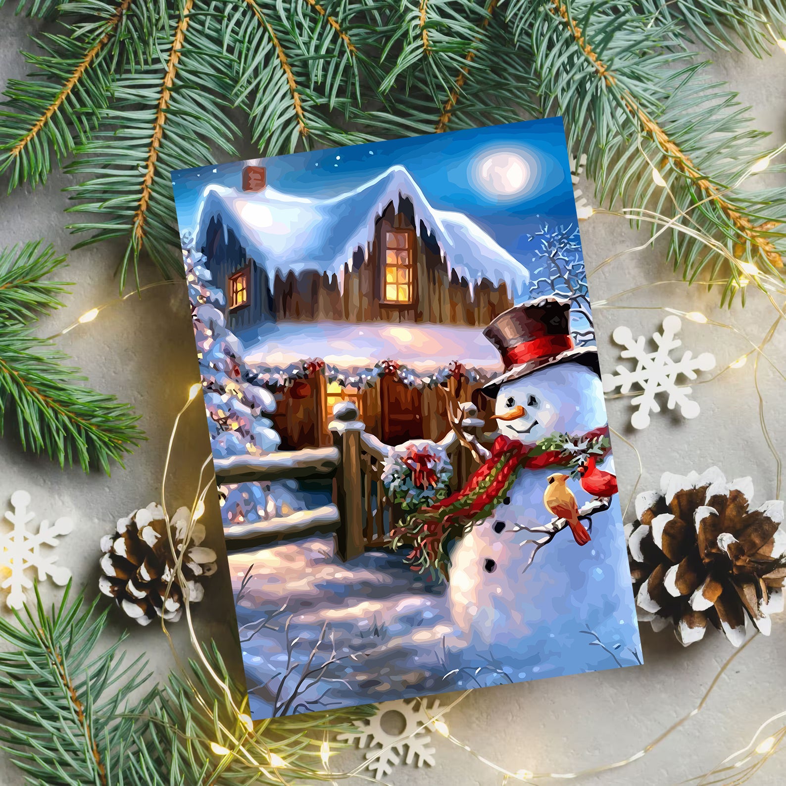 Set Pictură pe numere – Om De Zăpadă La Ușă 6130