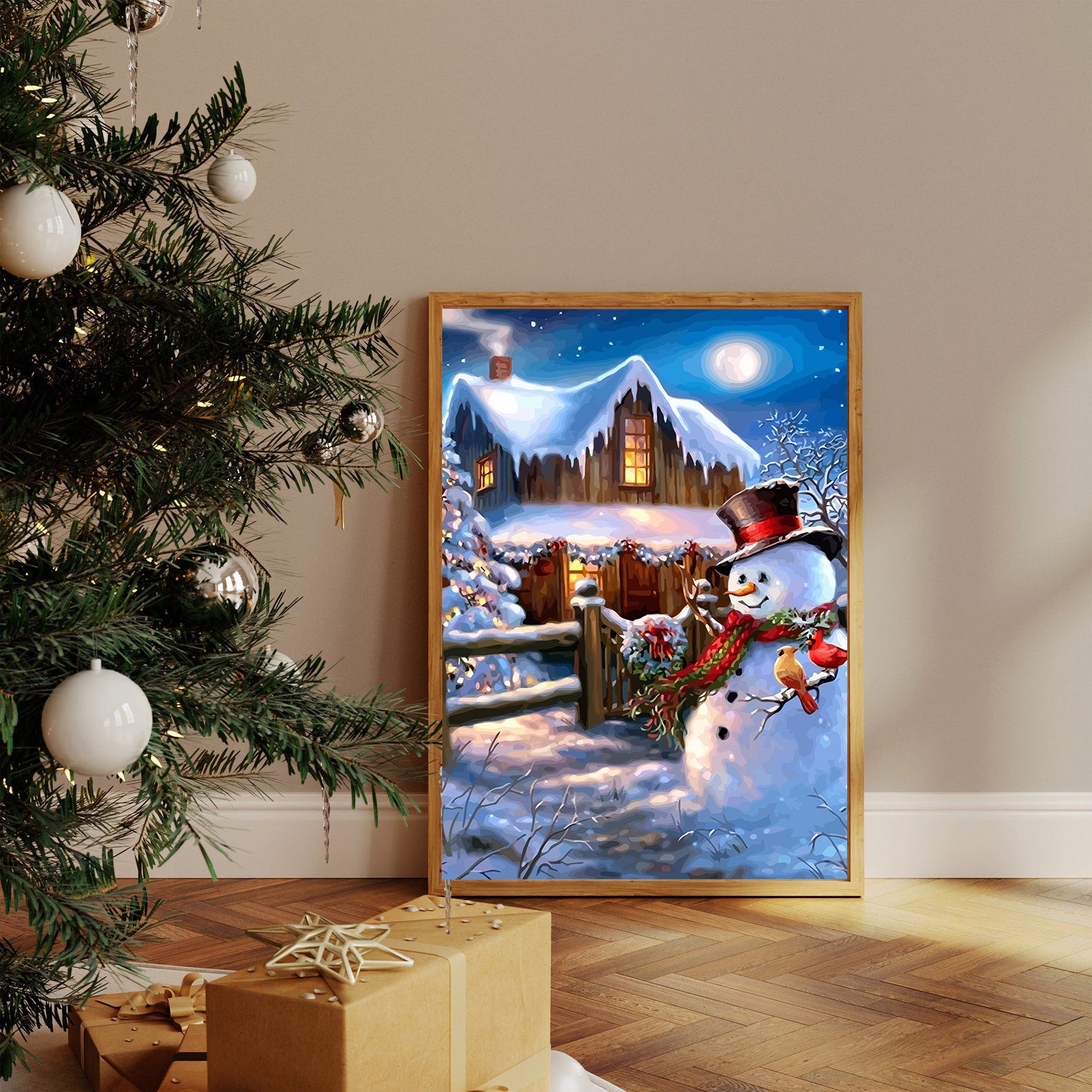 Set Pictură pe numere – Om De Zăpadă La Ușă 6130