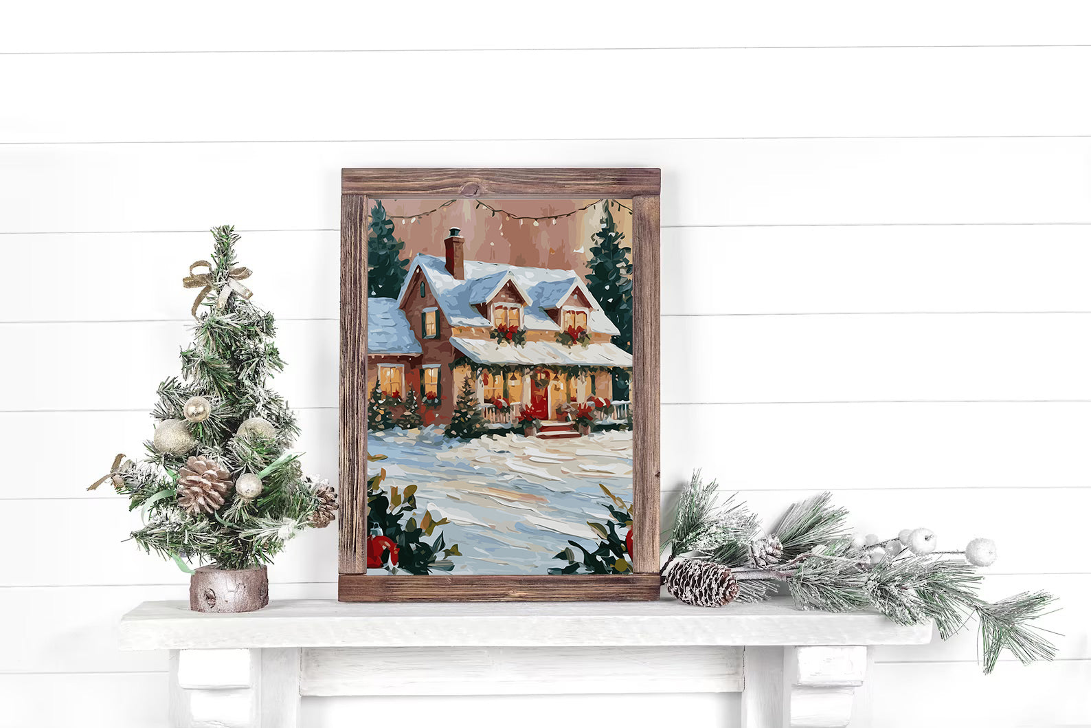 Set Pictură pe numere – Căsuță Iarna 6143
