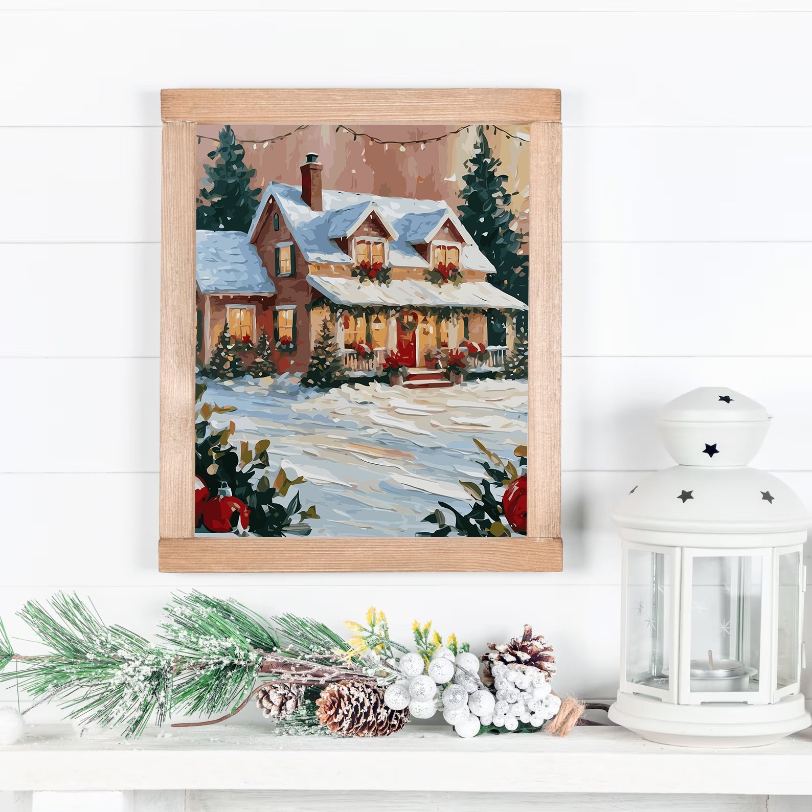 Set Pictură pe numere – Căsuță Iarna 6143