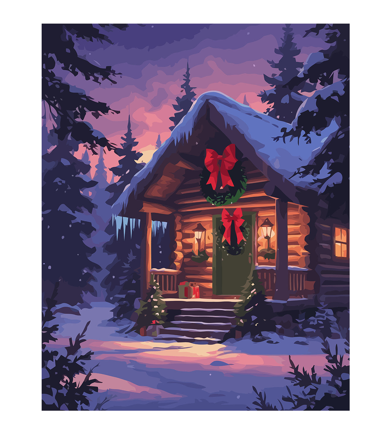 Set Pictură pe numere – Căsuță Decorată De Sărbători 6157