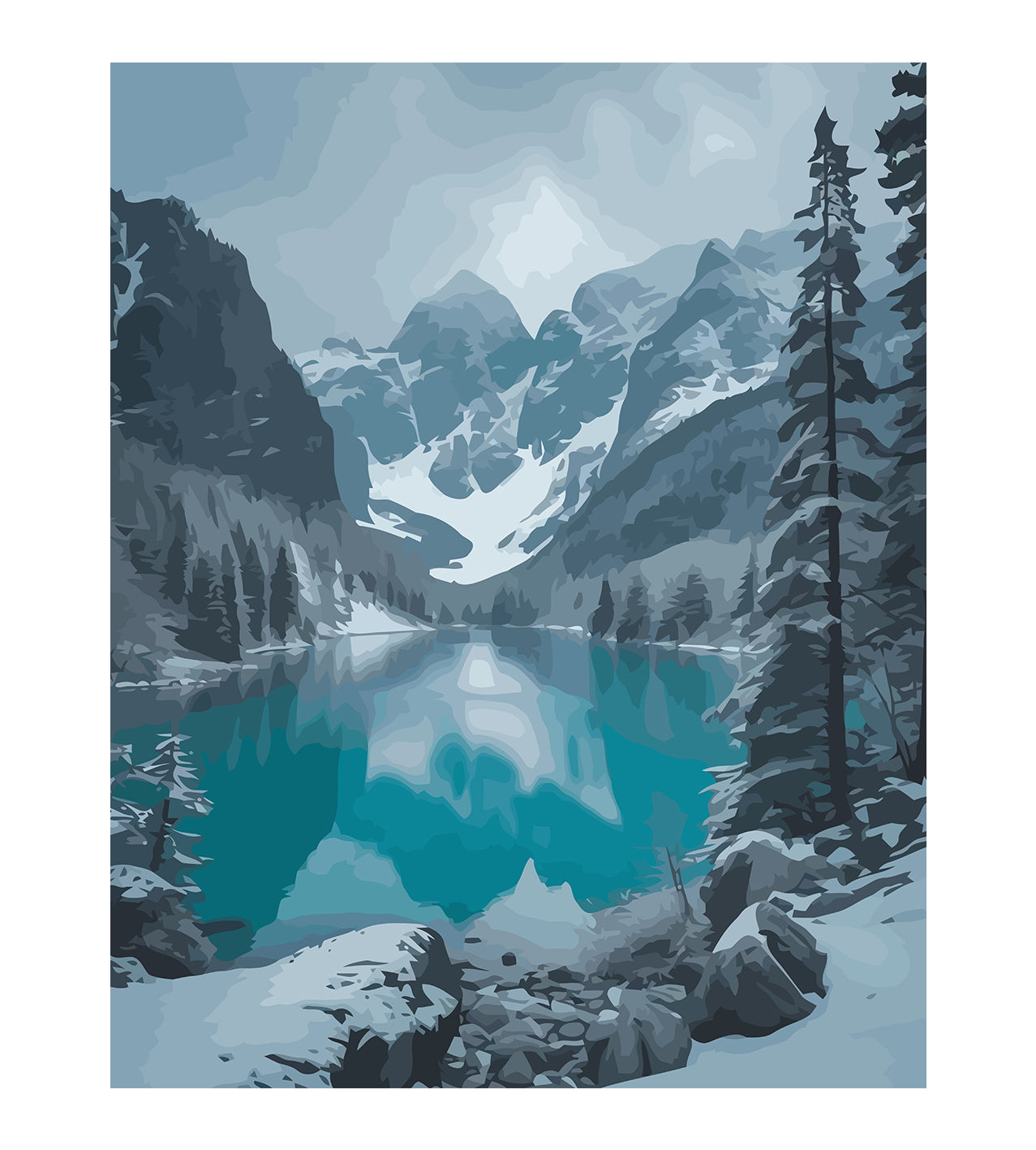 Set Pictură pe numere – Peisaj De Iarnă 6161