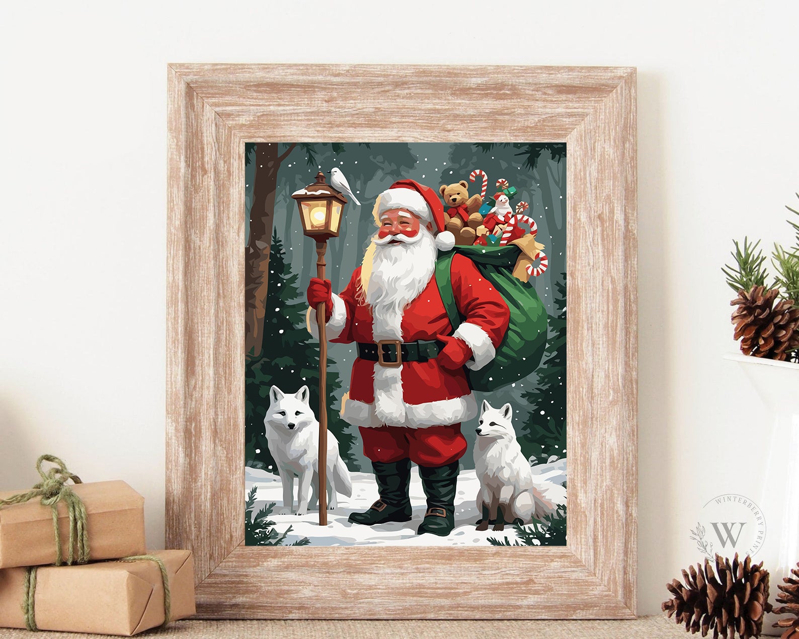 Set Pictură pe numere – Moș Crăciun Și Vulpițe 6187