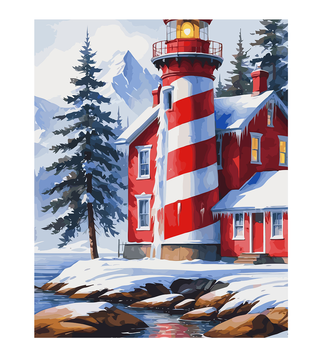 Set Pictură pe numere – Peisaj De Iarnă 6193