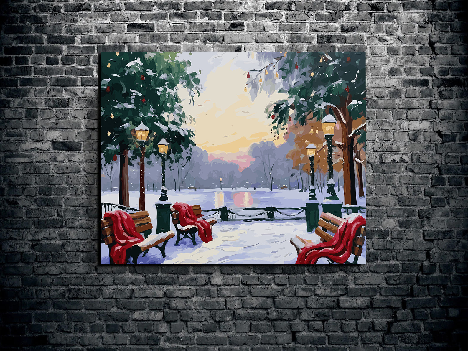 Set Pictură pe numere – Iarna În Orășel 6201