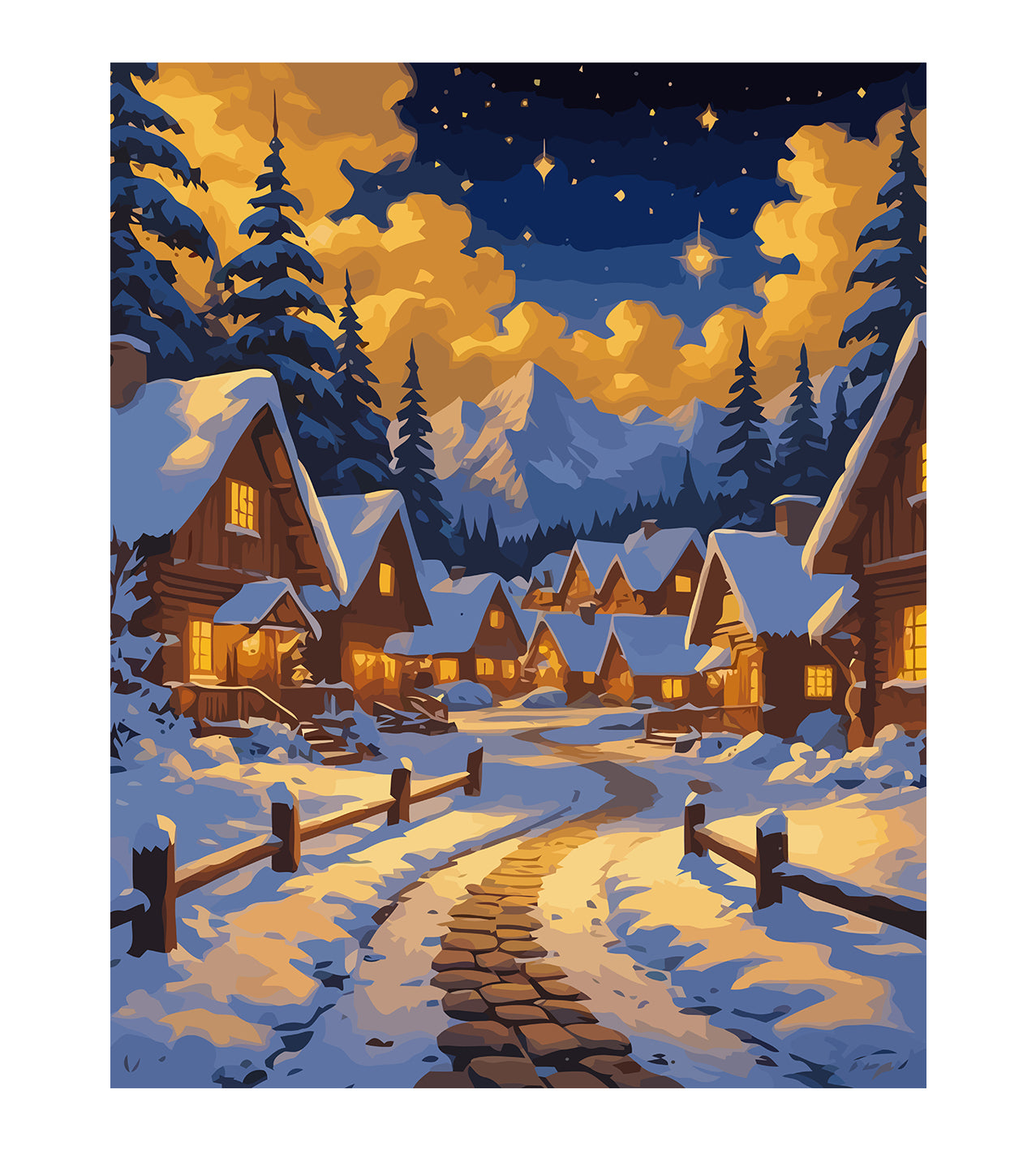 Set Pictură pe numere – Noapte Magică De Iarnă 6203