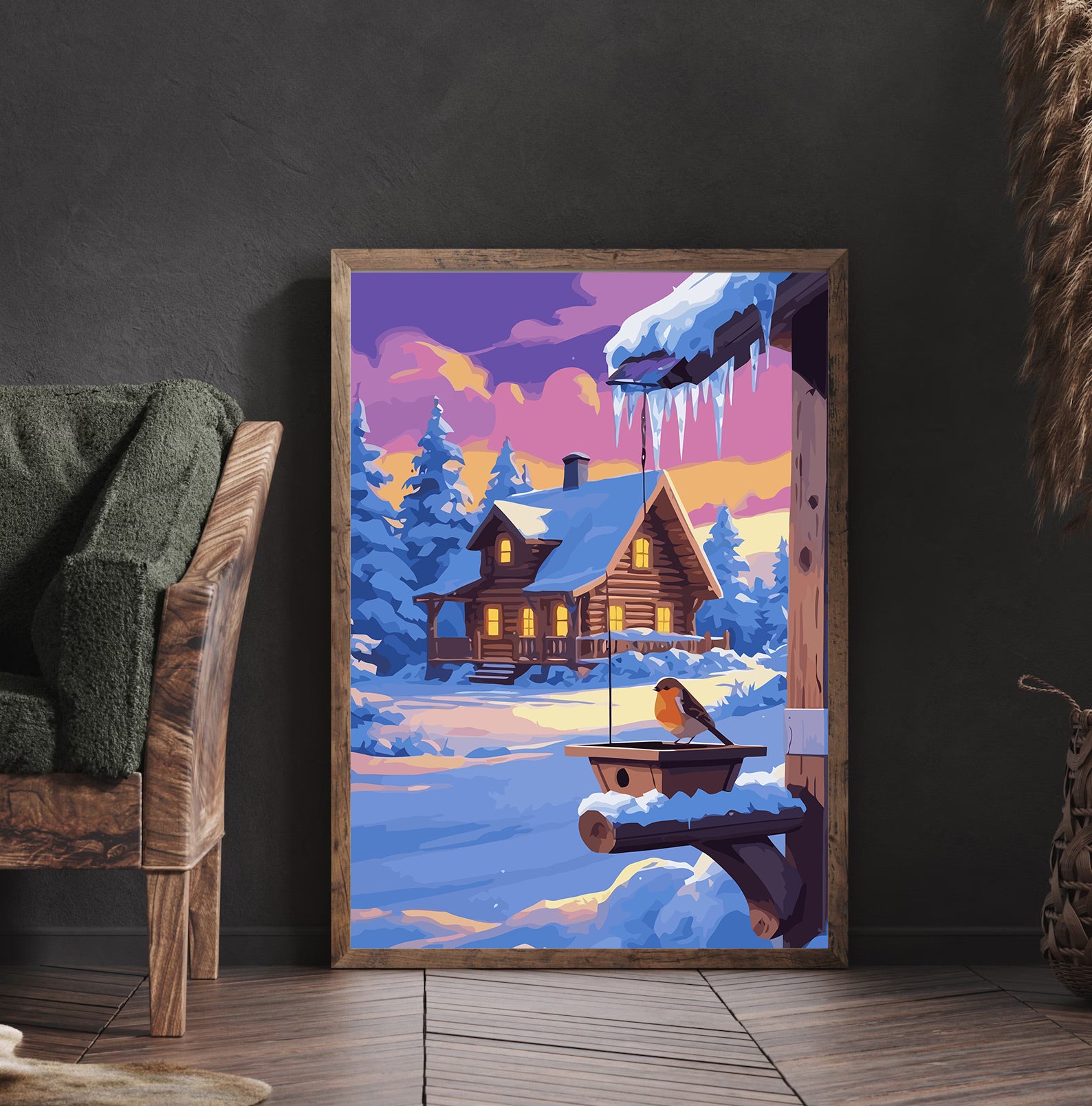 Set Pictură pe numere – Căsuță Înghețată Iarna 6235