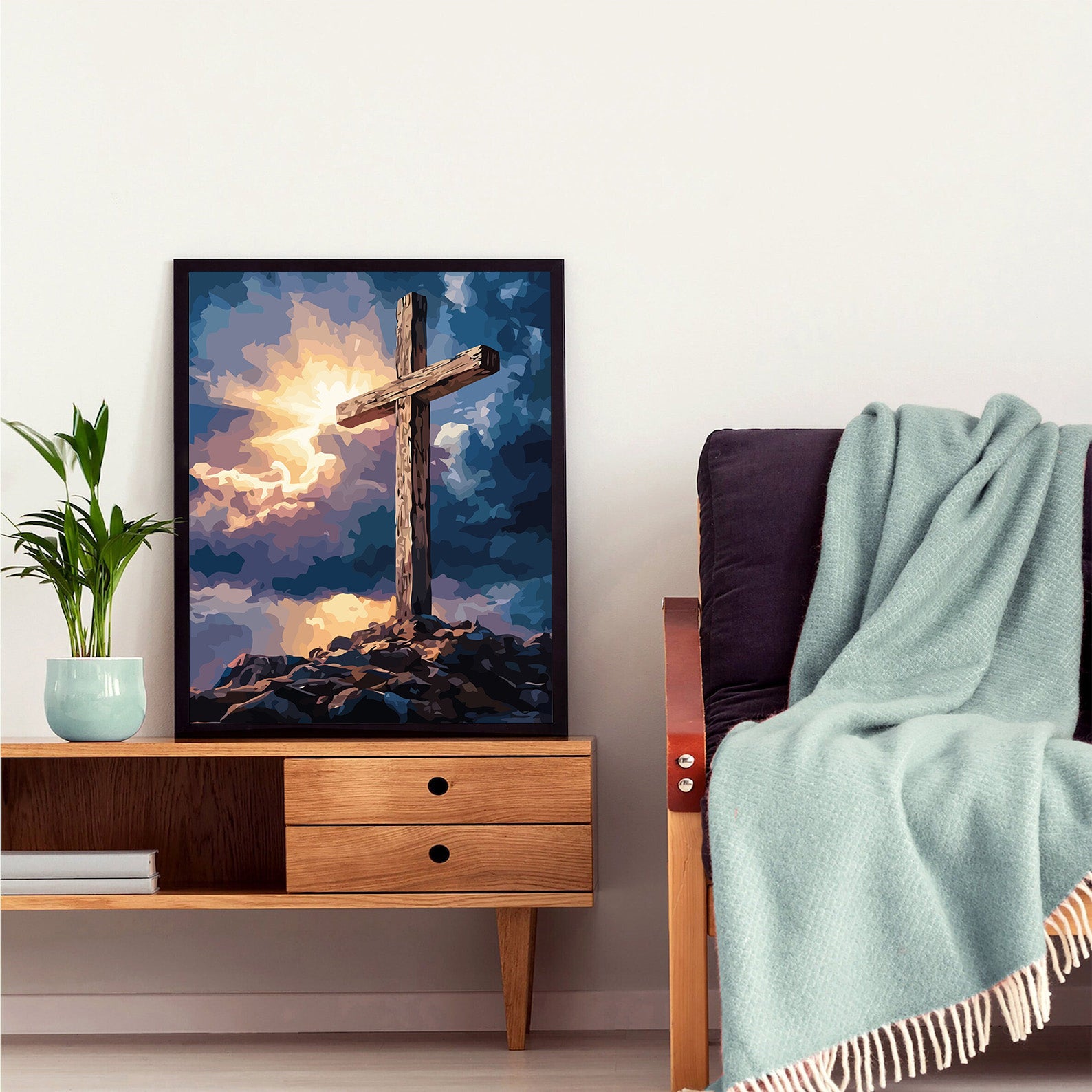 Set Pictură pe numere – Crucea Pe Stâncă 6252