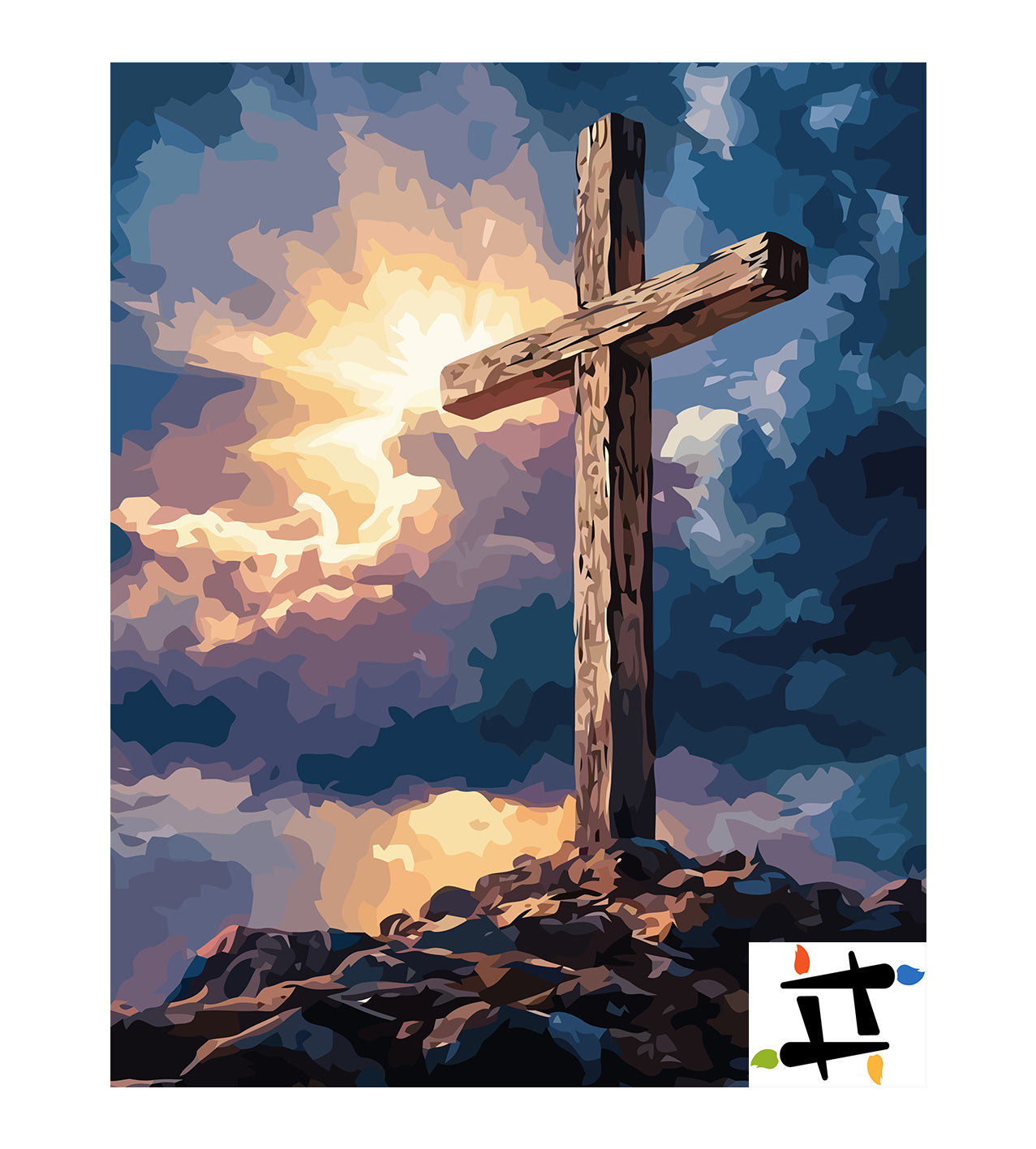 Set Pictură pe numere – Crucea Pe Stâncă 6252