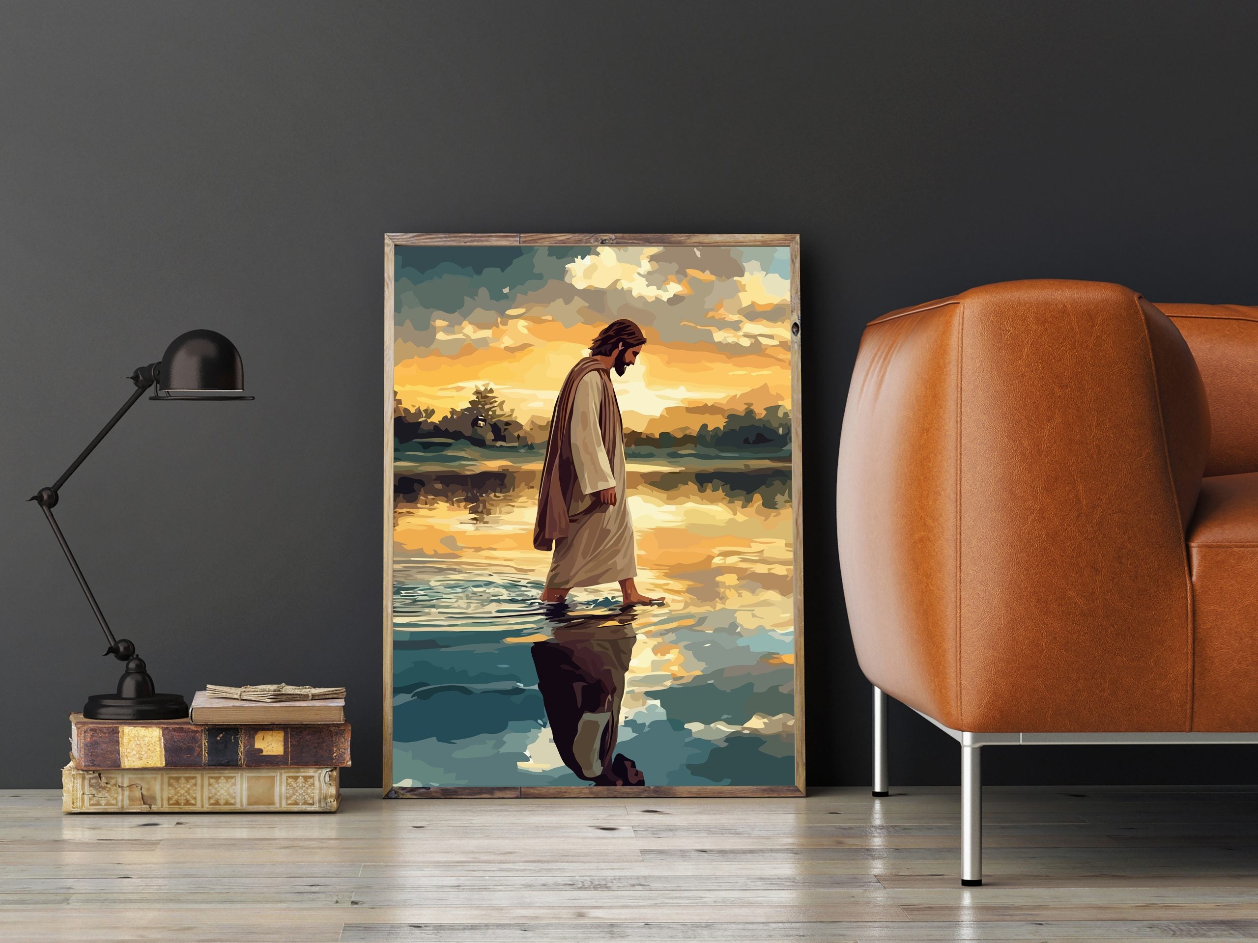 Set Pictură pe numere – Isus Hristos Mergând Pe Apă 6267