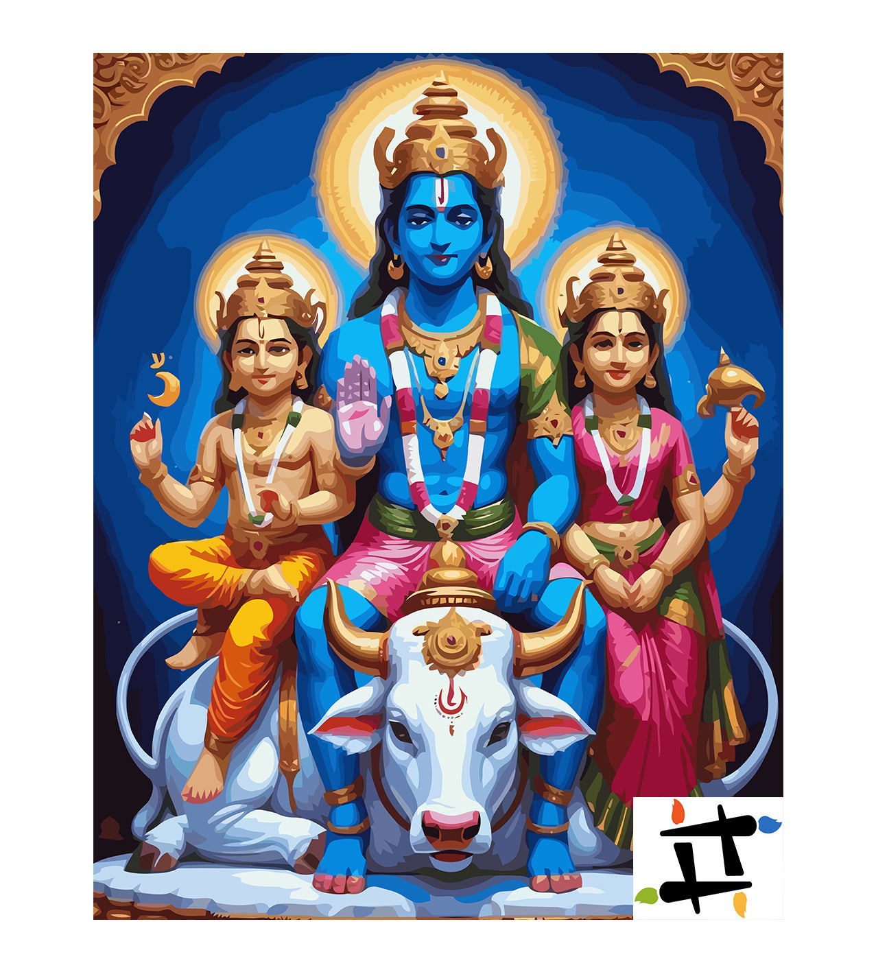 Set Pictură pe numere – Familia Lui Shiva Pe Nandi 6322
