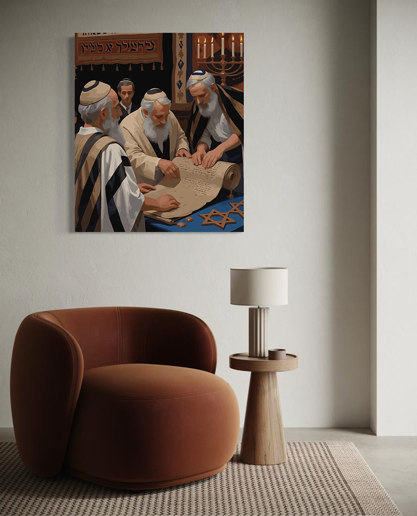 Set Pictură pe numere – Studiul Torei La Sinagogă 6339