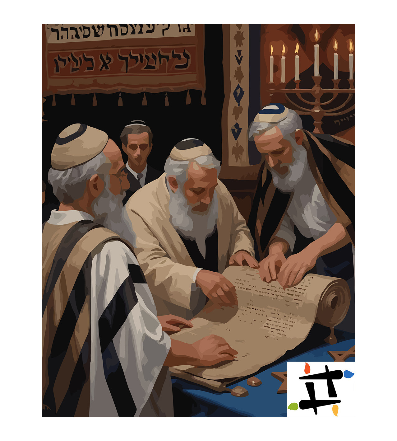 Set Pictură pe numere – Studiul Torei La Sinagogă 6339
