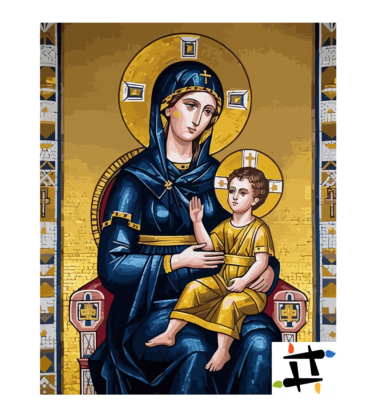 Set Pictură pe numere – Fecioara Maria Cu Pruncul Iisus 6371