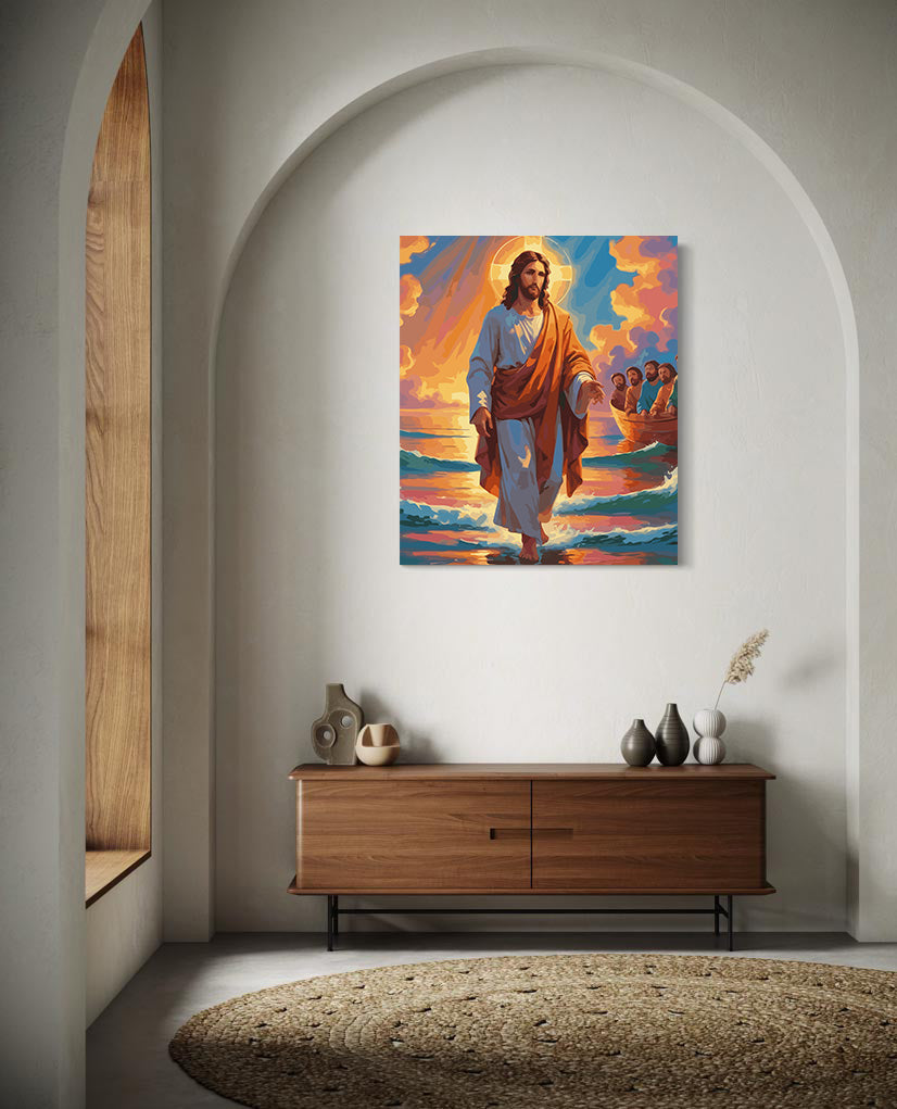 Set Pictură pe numere – Iisus Mergând Pe Apă 6395