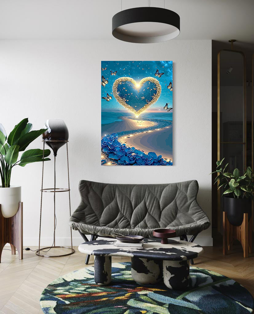 Set Pictură pe numere – Inimă Și Fluturi 6420