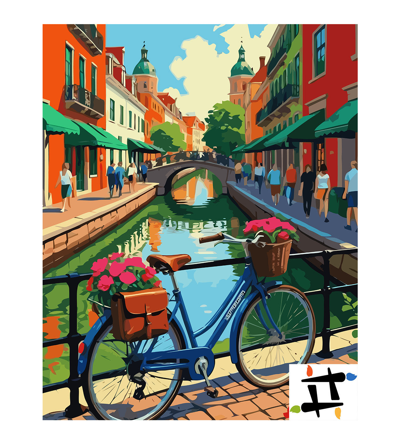 Set Pictură pe numere – Bicicletă Cu Flori 6453