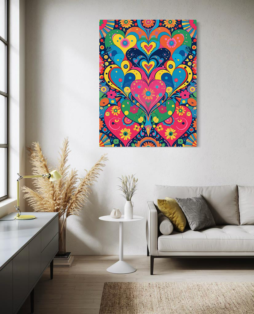 Set Pictură pe numere – Inimi Multicolore 6463