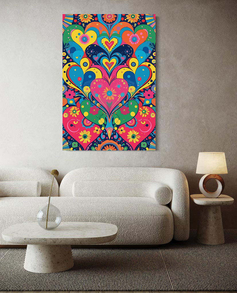 Set Pictură pe numere – Inimi Multicolore 6463