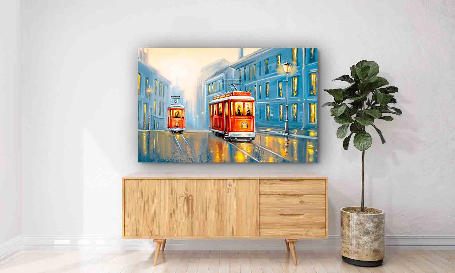 Leinwandbild - Alte Straßenbahn