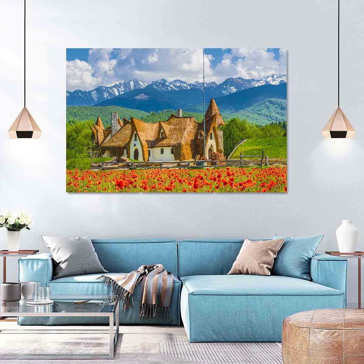 Leinwandbild - Das Lehmschloss im Tal der Feen
