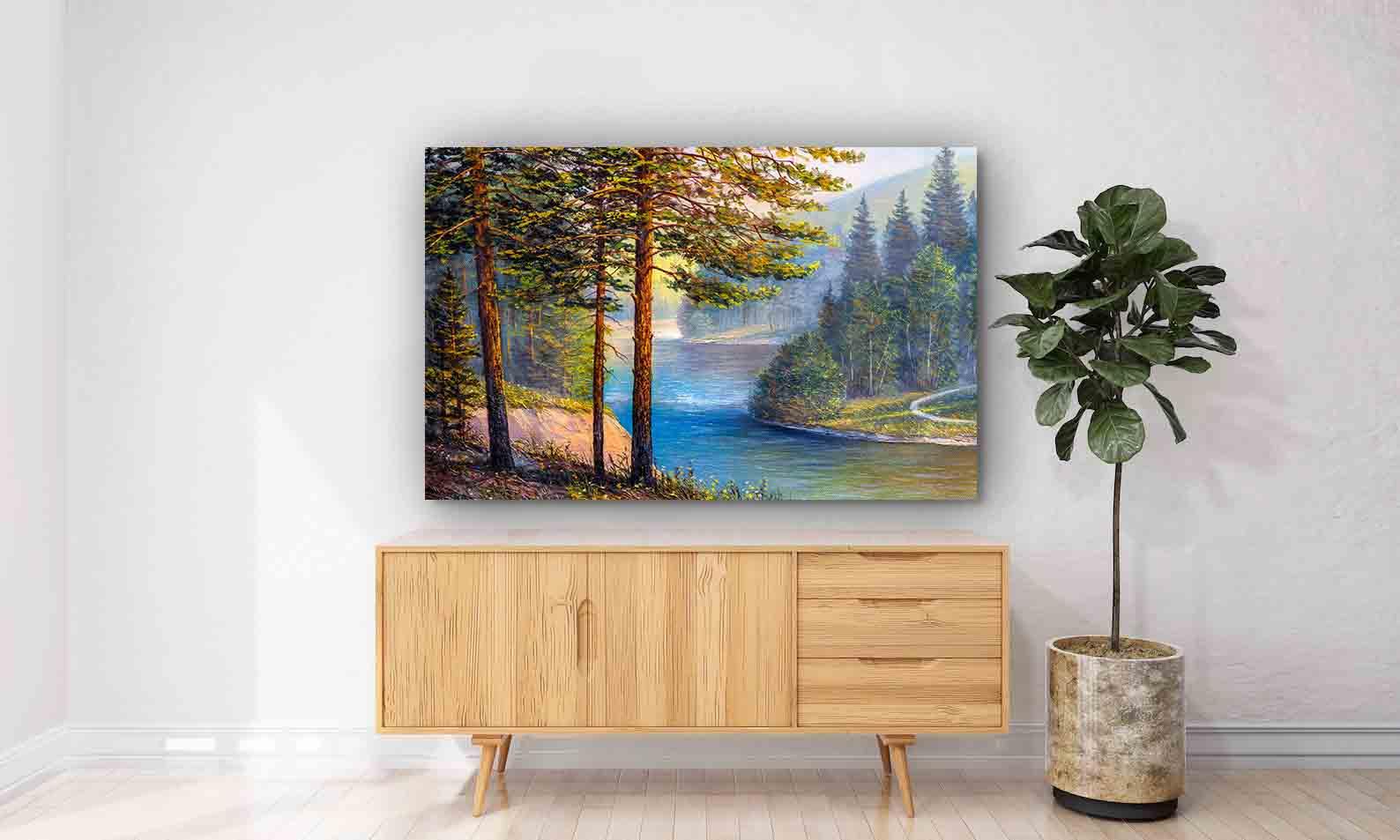 Peinture sur toile - Paysage naturel d'été