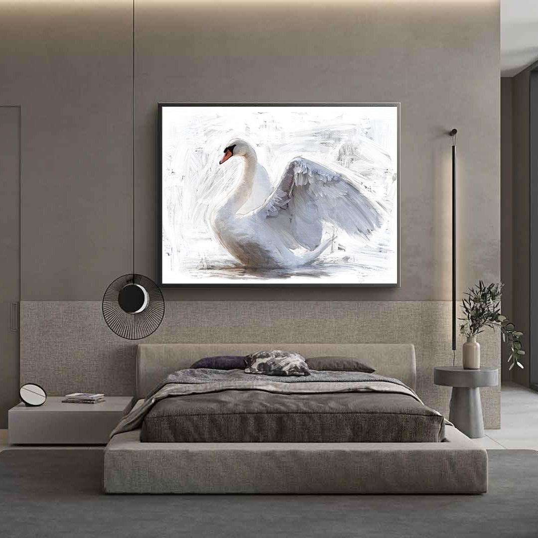 Leinwandbild - Weißer Schwan