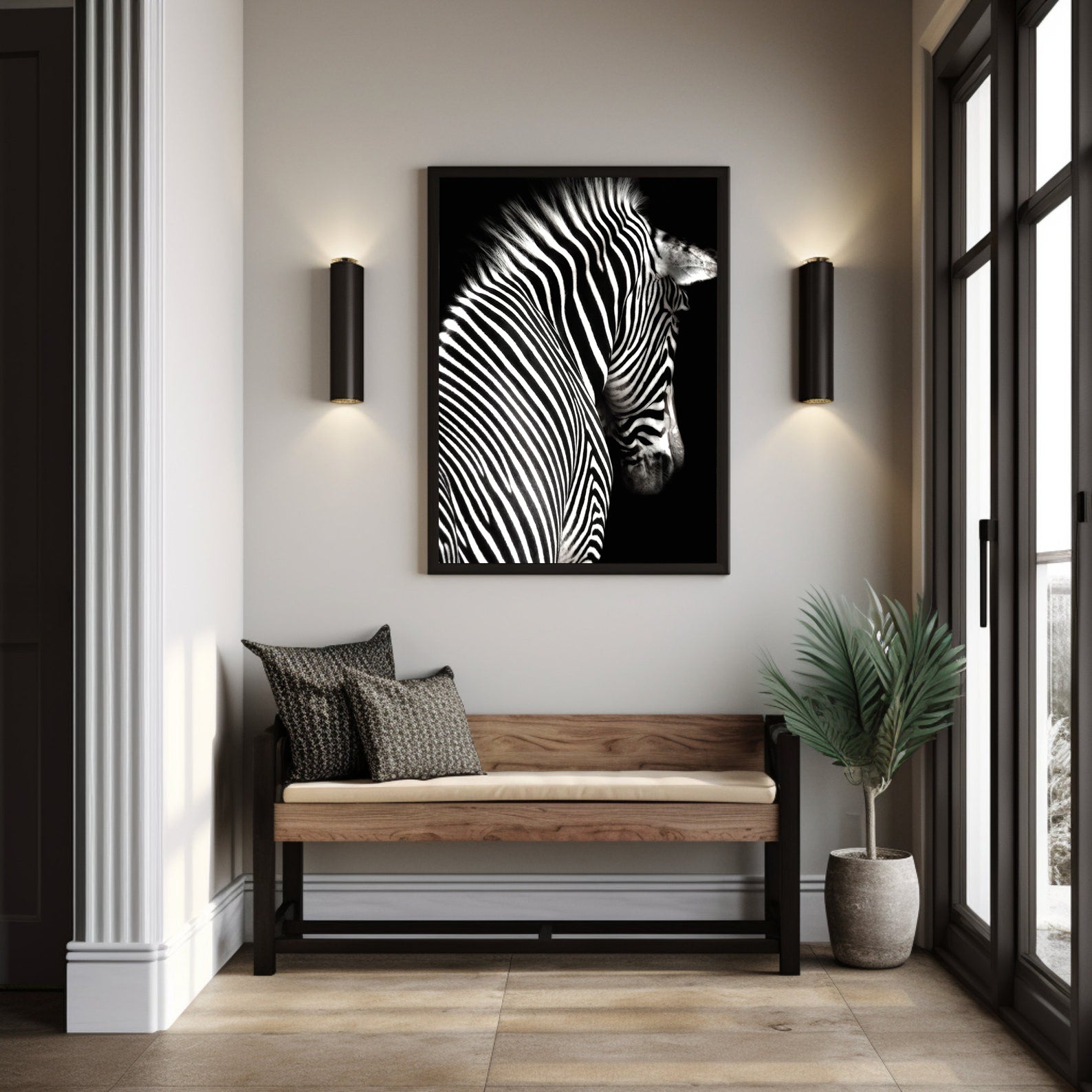 Leinwandgemälde - Schwarz-weißes Zebra
