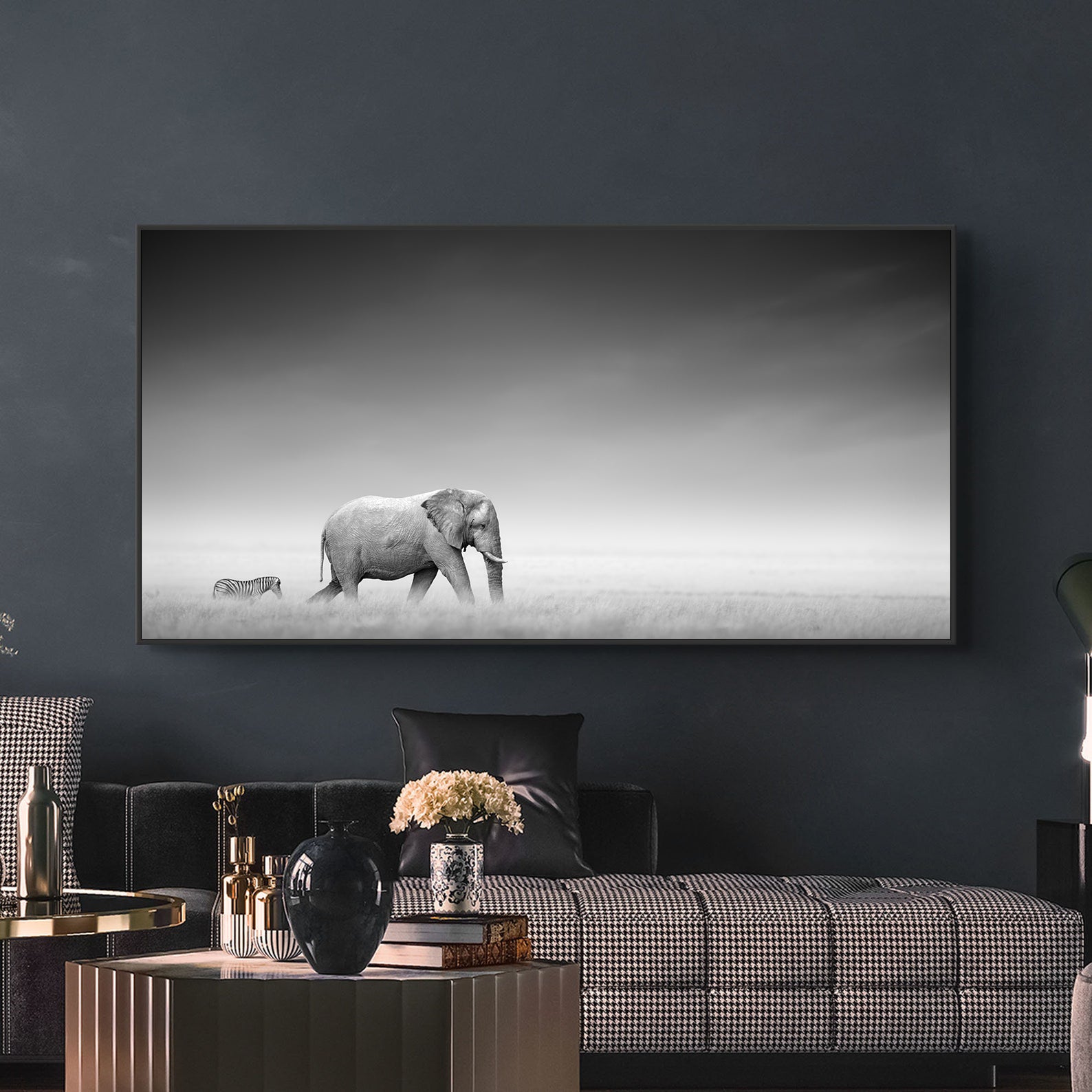 Leinwandbild - Schwarz-Weiß-Tiere