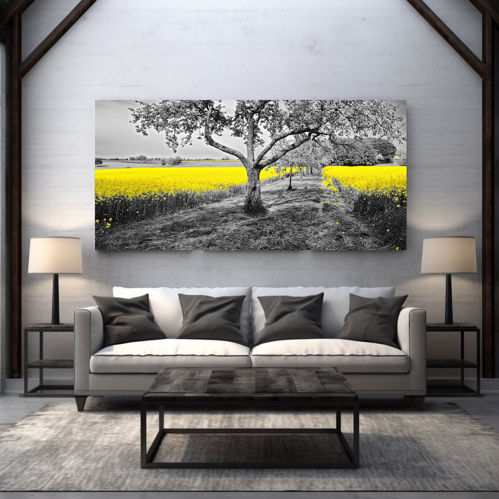 Leinwandbild - Feld mit Blumen