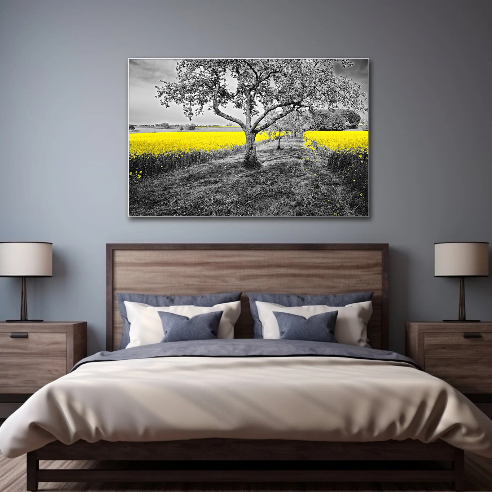 Leinwandbild - Feld mit Blumen