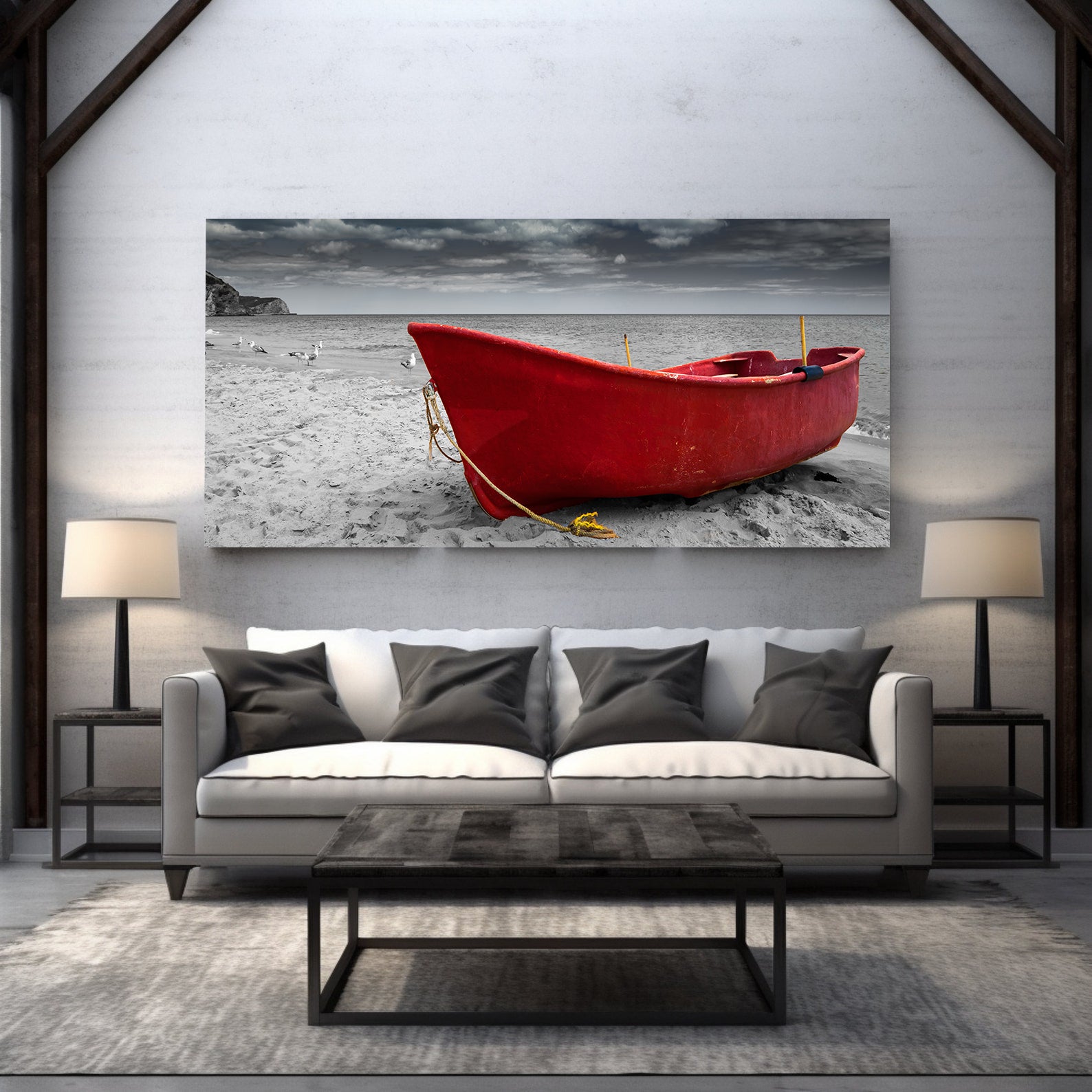 Leinwandgemälde - Kleines rotes Boot