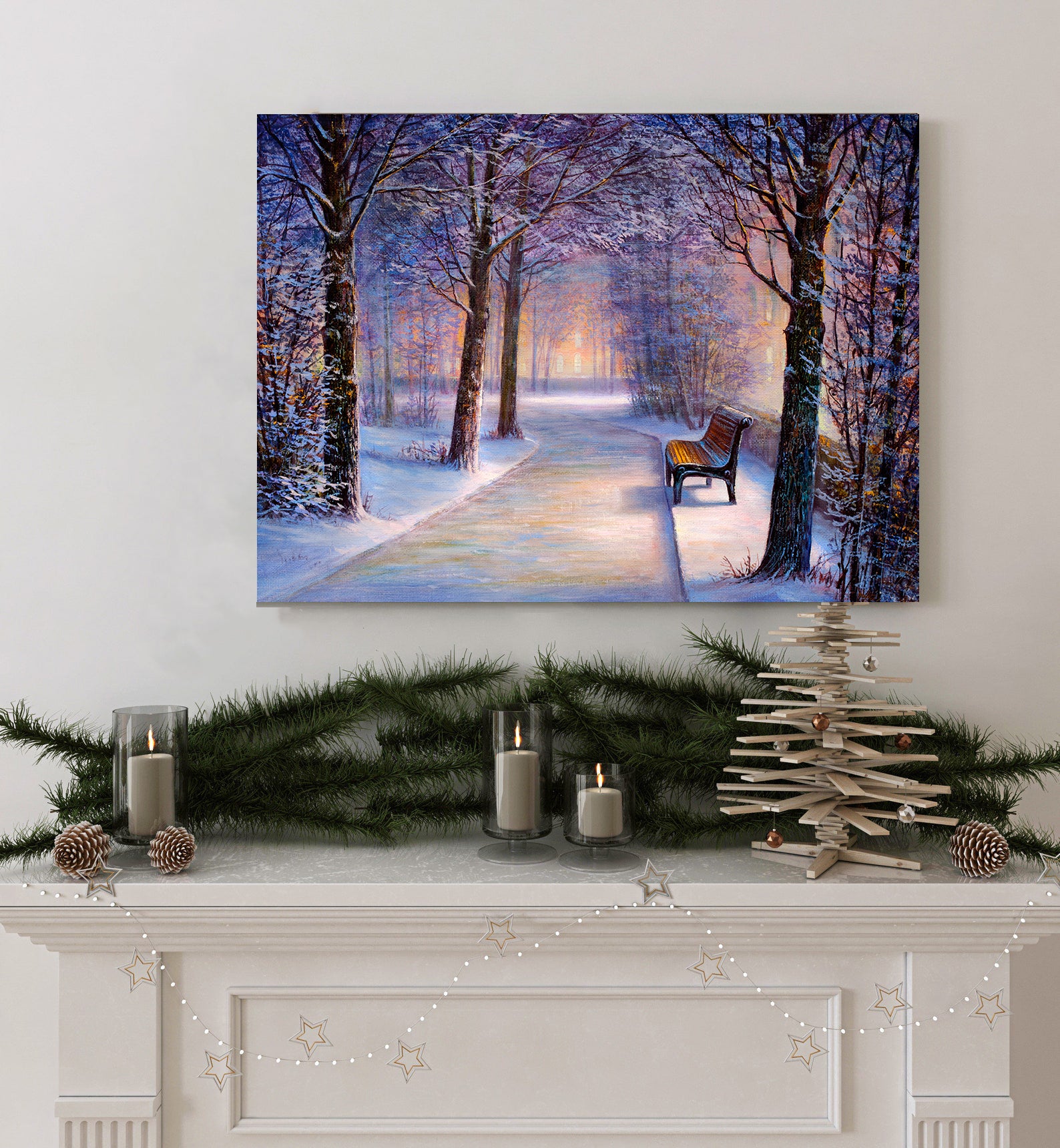 Peinture sur toile - L'hiver dans le parc